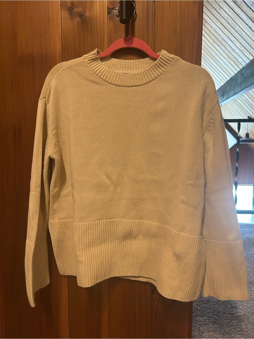 GAP Crewneck oversized sweater in Beige Wheat